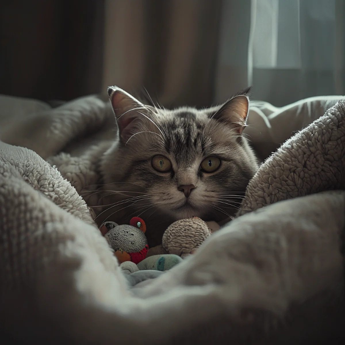 Cama acogedora para un nuevo gato